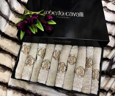 Набор полотенец Roberto Cavalli со стразами - (Бежевый ) -10 штук
