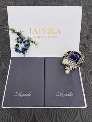 Постельное белье  Laperla сатин де люкс Однотонное - Серое