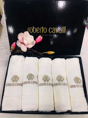 Набор полотенец Roberto Cavalli - Элит (с вышивкой) - молочный