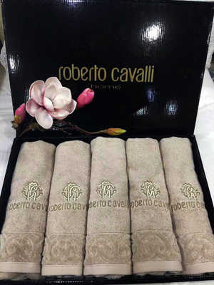 Набор полотенец Roberto Cavalli - "Элит " с вышивкой ( бежевое)